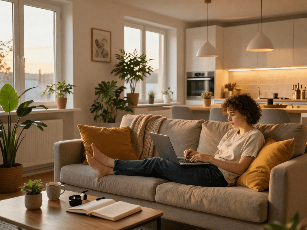 Gemütliches Monteurzimmer Hannover mit modernem Wohnraum, ideal für Geschäftsreisende.