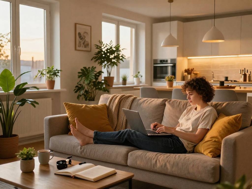 Gemütliches Monteurzimmer Hannover mit modernem Wohnraum, ideal für Geschäftsreisende.