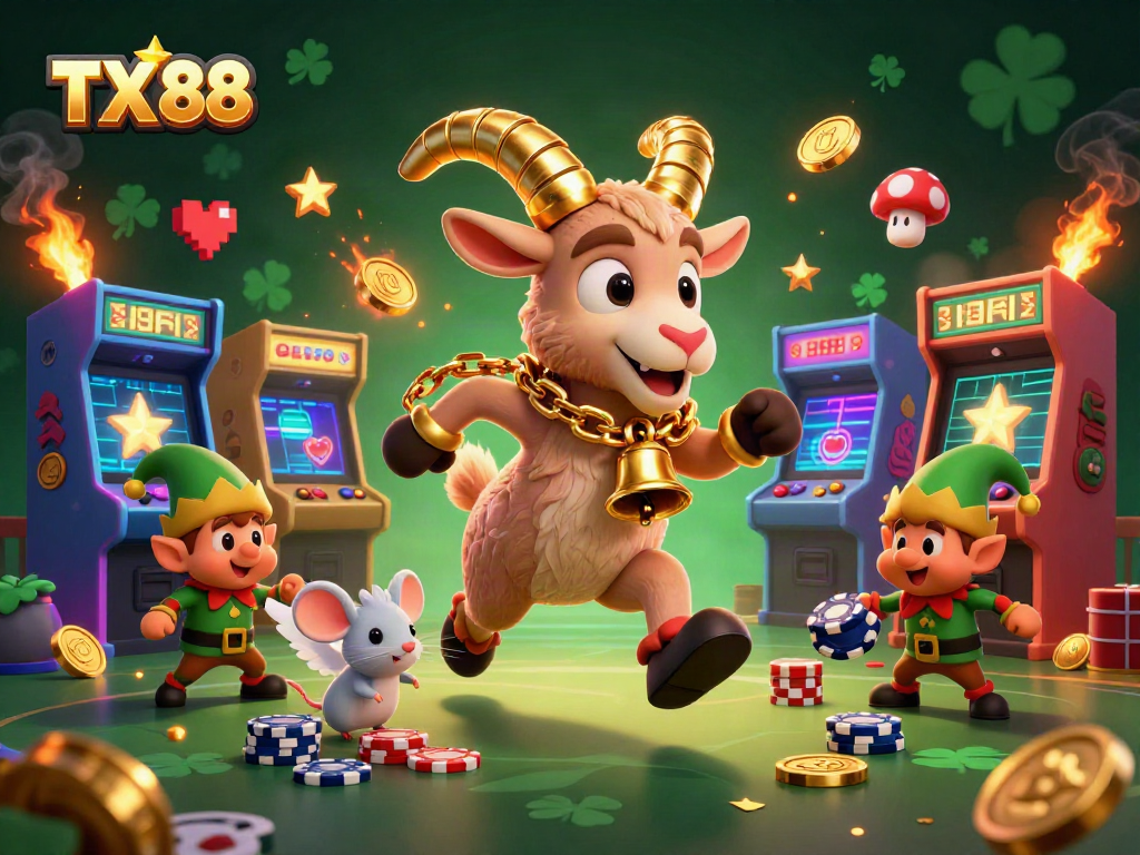 Win big at TX 88 with festive characters amidst vibrant casino action