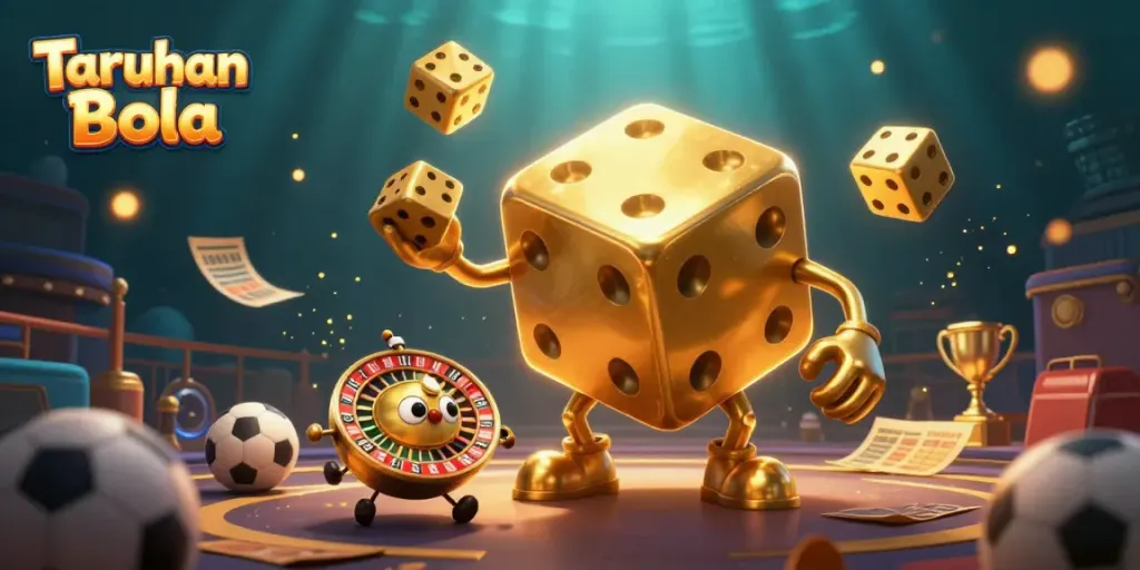 Enter the thrilling world of Taruhan Bola with dynamic sports betting visual elements.